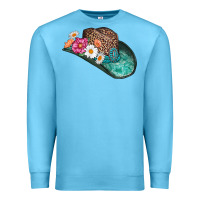 Ocean Blue cowboy hat Premium Sweatshirt - AdoDesignShop