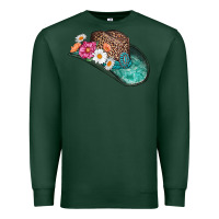 Sports Green cowboy hat Premium Sweatshirt - AdoDesignShop