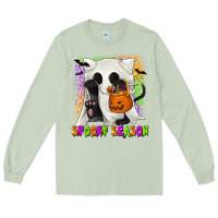 Matcha Spooky Season Ghost Cat Long Sleeve Tee - texasbilliewilder