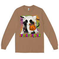 Toasted Coconut Spooky Season Ghost Cat Long Sleeve Tee - texasbilliewilder
