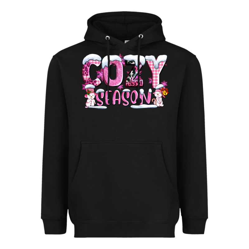 Pink Cozy Season With Snowman Ado Heavyweight Hoodie by AdoDesignShop | Teevron