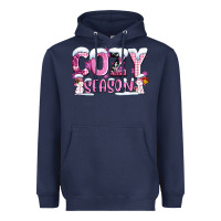 Navy pink cozy season with snowman ado Heavyweight Hoodie - AdoDesignShop