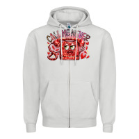 Dove Grey call me never Zipper Hoodie - RacoonDesign