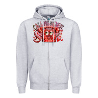 Heather Grey call me never Zipper Hoodie - RacoonDesign