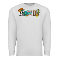 Dove Grey howdy with cowboy hat and cactus Premium Sweatshirt - Artiststas