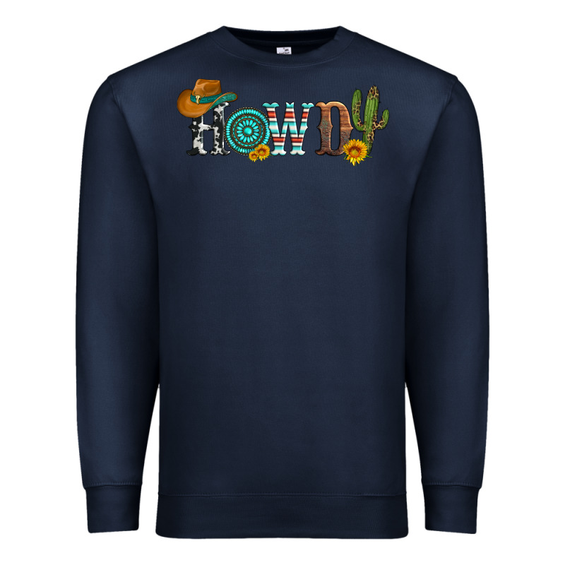 Howdy With Cowboy Hat And Cactus Premium Sweatshirt by Artiststas | Teevron