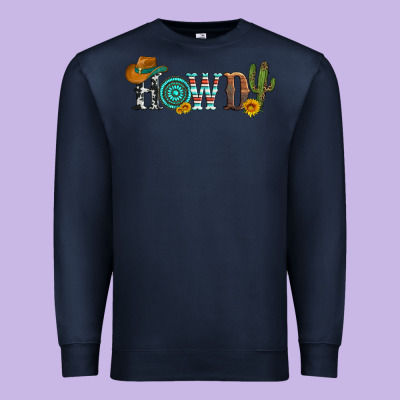 Howdy With Cowboy Hat And Cactus Premium Sweatshirt Designed By Artiststas