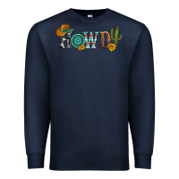 Navy howdy with cowboy hat and cactus Premium Sweatshirt - Artiststas