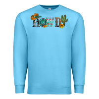 Ocean Blue howdy with cowboy hat and cactus Premium Sweatshirt - Artiststas