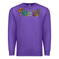 Purple howdy with cowboy hat and cactus Premium Sweatshirt - Artiststas