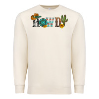 Sandshell howdy with cowboy hat and cactus Premium Sweatshirt - Artiststas