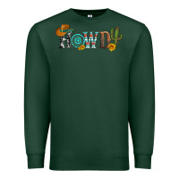 Sports Green howdy with cowboy hat and cactus Premium Sweatshirt - Artiststas