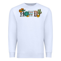White howdy with cowboy hat and cactus Premium Sweatshirt - Artiststas