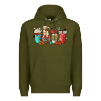 Army Green dog mama golden retriever Premium Hoodie - MaliasSmallBusiness