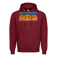 Burgundy usa flag sunflowers license plate Zipper Hoodie - HRA Design Shop