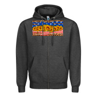 Charcoal Heather usa flag sunflowers license plate Zipper Hoodie - HRA Design Shop