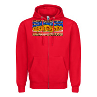 Red usa flag sunflowers license plate Zipper Hoodie - HRA Design Shop