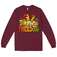 Burgundy celebrate freedom Long Sleeve Tee - Zillion Design Studio
