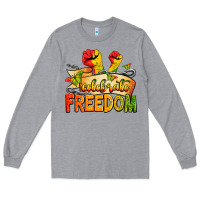 Heather Grey celebrate freedom Long Sleeve Tee - Zillion Design Studio