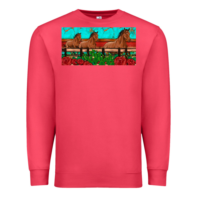 Horses Roses Ann Cactuses License Plate Premium Sweatshirt by Artiststas | Teevron