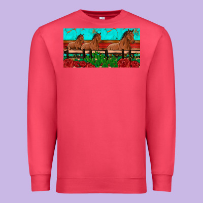Horses Roses Ann Cactuses License Plate Premium Sweatshirt Designed By Artiststas