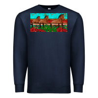 Navy horses roses ann cactuses license plate Premium Sweatshirt - Artiststas