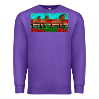 Purple horses roses ann cactuses license plate Premium Sweatshirt - Artiststas