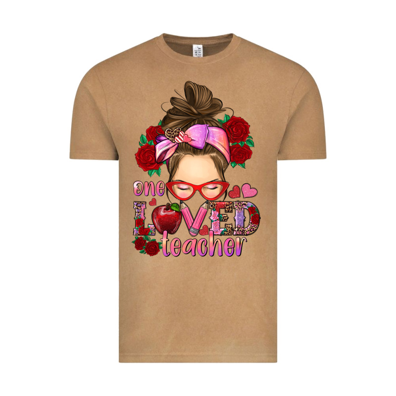 One Loved Teacher Messy Bun Vintage Tee by RanaPortraitStore | Teevron