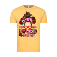 Vintage Mustard one loved teacher messy bun Vintage Tee - RanaPortraitStore