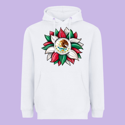 Sunflower Mexican Flag Heavyweight Hoodie Designed By Jahusdesignshop