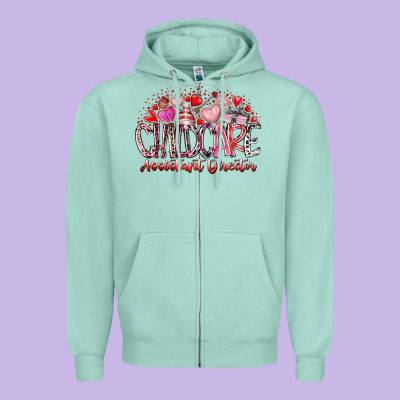 Childcare Assistant Director Zipper Hoodie Designed By Racoondesign