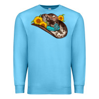 Ocean Blue cowboy hat Premium Sweatshirt - AdoDesignShop