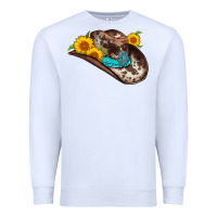 White cowboy hat Premium Sweatshirt - AdoDesignShop