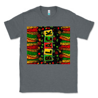 Charcoal Heather Black license letters  juneteenth Classic Tee - Zillion Design Studio