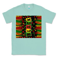 Seafoam Black license letters  juneteenth Classic Tee - Zillion Design Studio