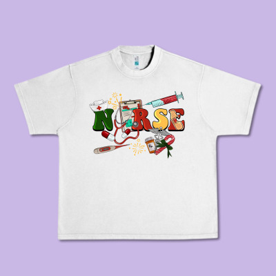 Christmas Nurse Urban Heavy Tee Designed By Barkaloodesign