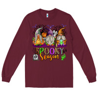 Burgundy Spooky Season Gnomes Long Sleeve Tee - texasbilliewilder
