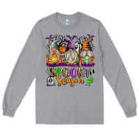 Heather Grey Spooky Season Gnomes Long Sleeve Tee - texasbilliewilder