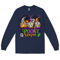 Navy Spooky Season Gnomes Long Sleeve Tee - texasbilliewilder