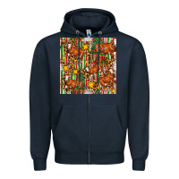 Navy christmas leopard cow with gift boxes Zipper Hoodie - FaDigitalArtStudio