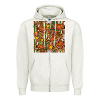 Oatmeal Heather christmas leopard cow with gift boxes Zipper Hoodie - FaDigitalArtStudio