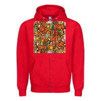 Red christmas leopard cow with gift boxes Zipper Hoodie - FaDigitalArtStudio
