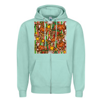 Seafoam christmas leopard cow with gift boxes Zipper Hoodie - FaDigitalArtStudio