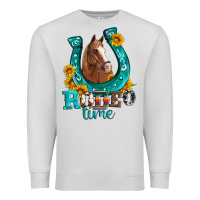 Dove Grey horseshoe rodeo time Premium Sweatshirt - Artiststas