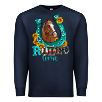 Navy horseshoe rodeo time Premium Sweatshirt - Artiststas