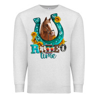 Oatmeal Heather horseshoe rodeo time Premium Sweatshirt - Artiststas