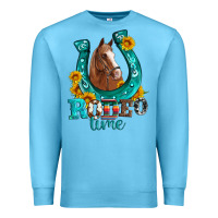 Ocean Blue horseshoe rodeo time Premium Sweatshirt - Artiststas