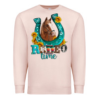 Pale Pink horseshoe rodeo time Premium Sweatshirt - Artiststas