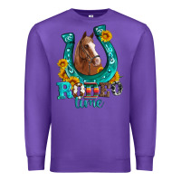 Purple horseshoe rodeo time Premium Sweatshirt - Artiststas