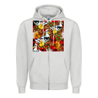 Dove Grey christmas leopard duck Zipper Hoodie - FaDigitalArtStudio